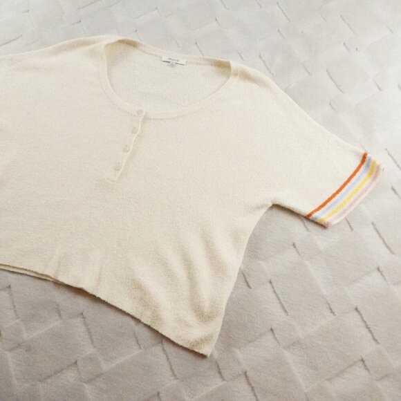 Madewell Cream Sweater with Rainbow Stripes - Picture 2 of 10